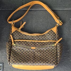 Time and Tru Perry Hobo, Brown Print